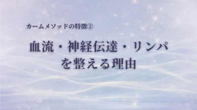 血流・神経伝達・リンパを整える理由｜カームメソッドの特徴②